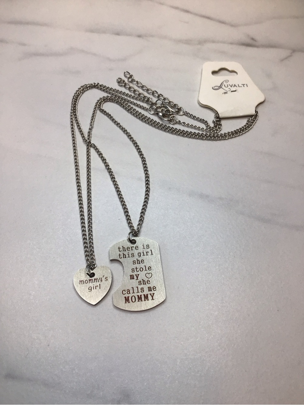 50% OFF if Bundled / Silver Tone 'mommy's girl' & 'calls me MOMMY' Necklace Set